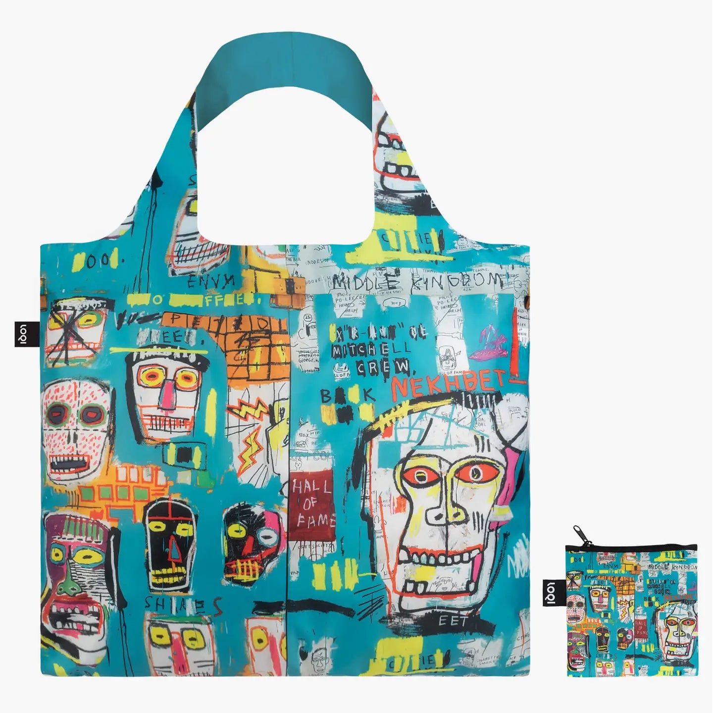 LOQI Jean Michel Basquiat Skull Recycled Bag