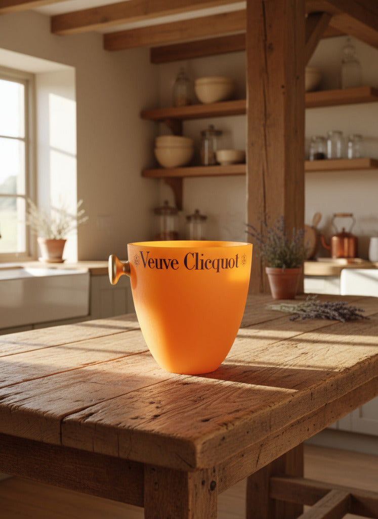 Orange Veuve Clicquot ice bucket for sale 