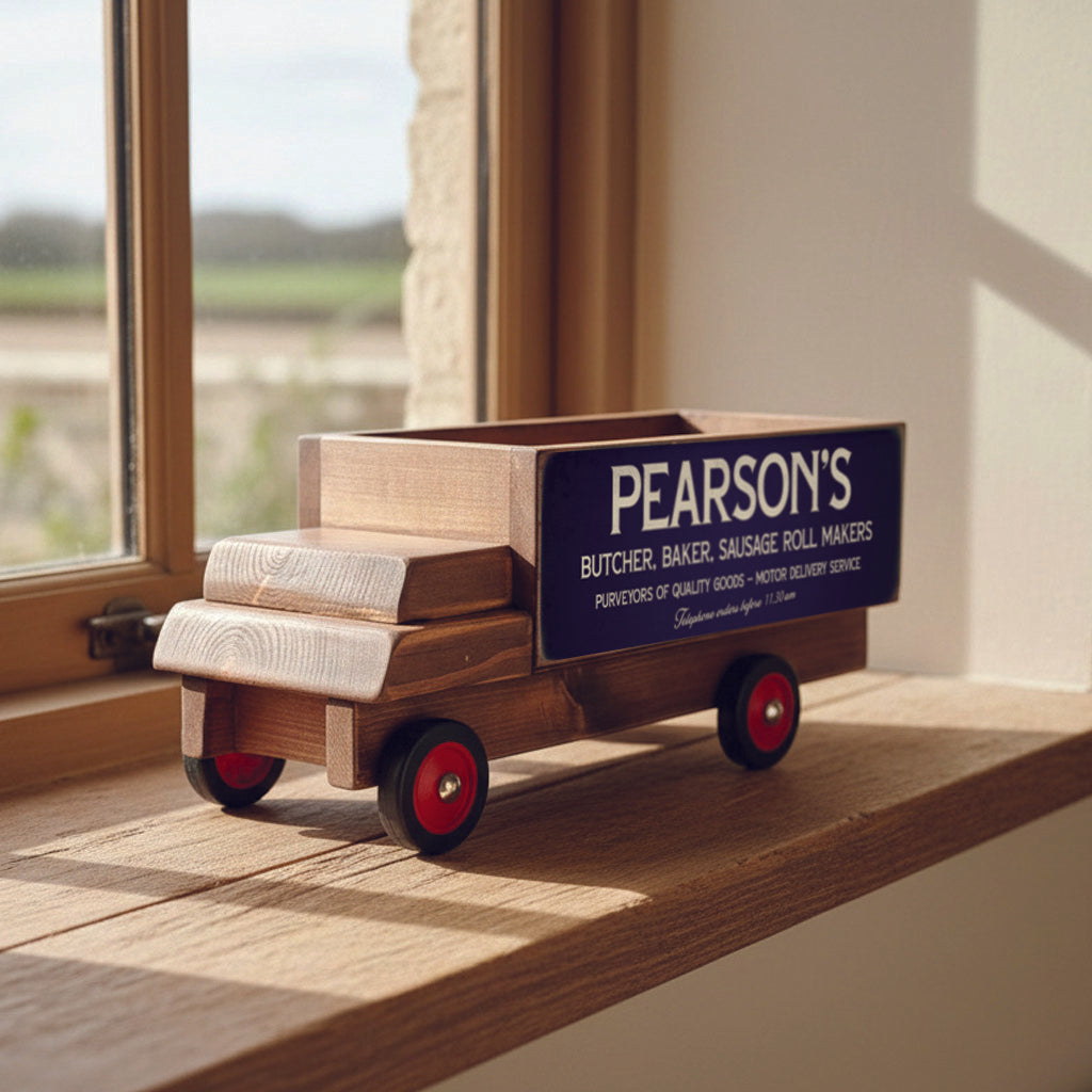 Scratch Built Personalised Wooden Advertising Truck