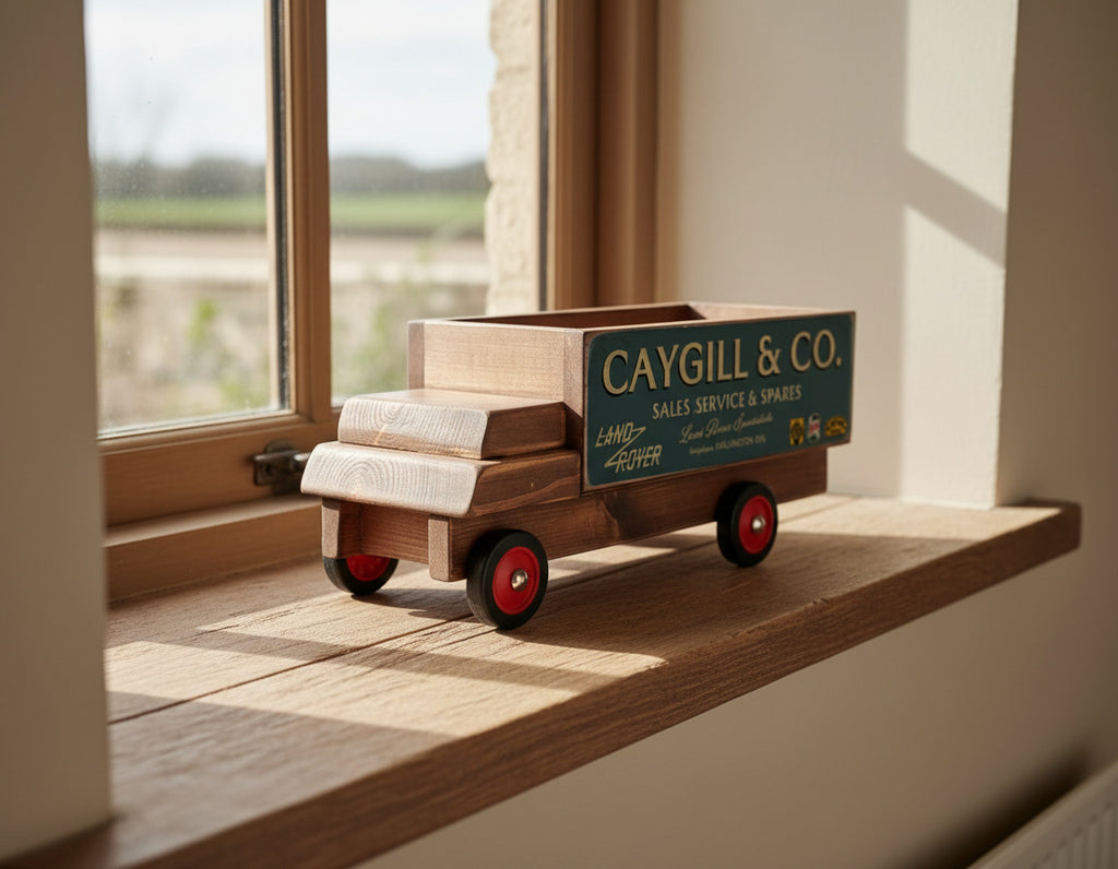 Scratch Built Personalised Wooden Advertising Truck