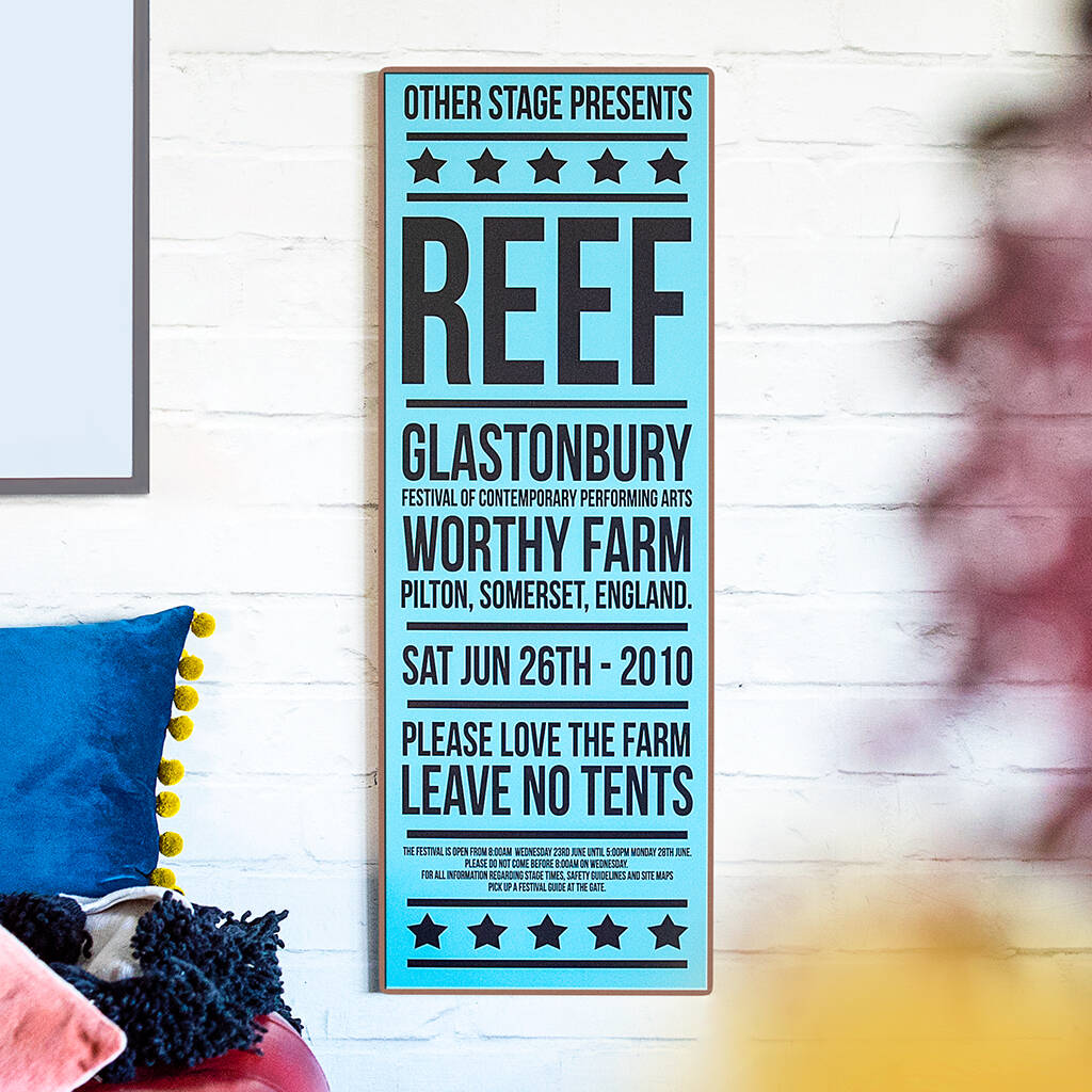 Personalised Concert Ticket Sign