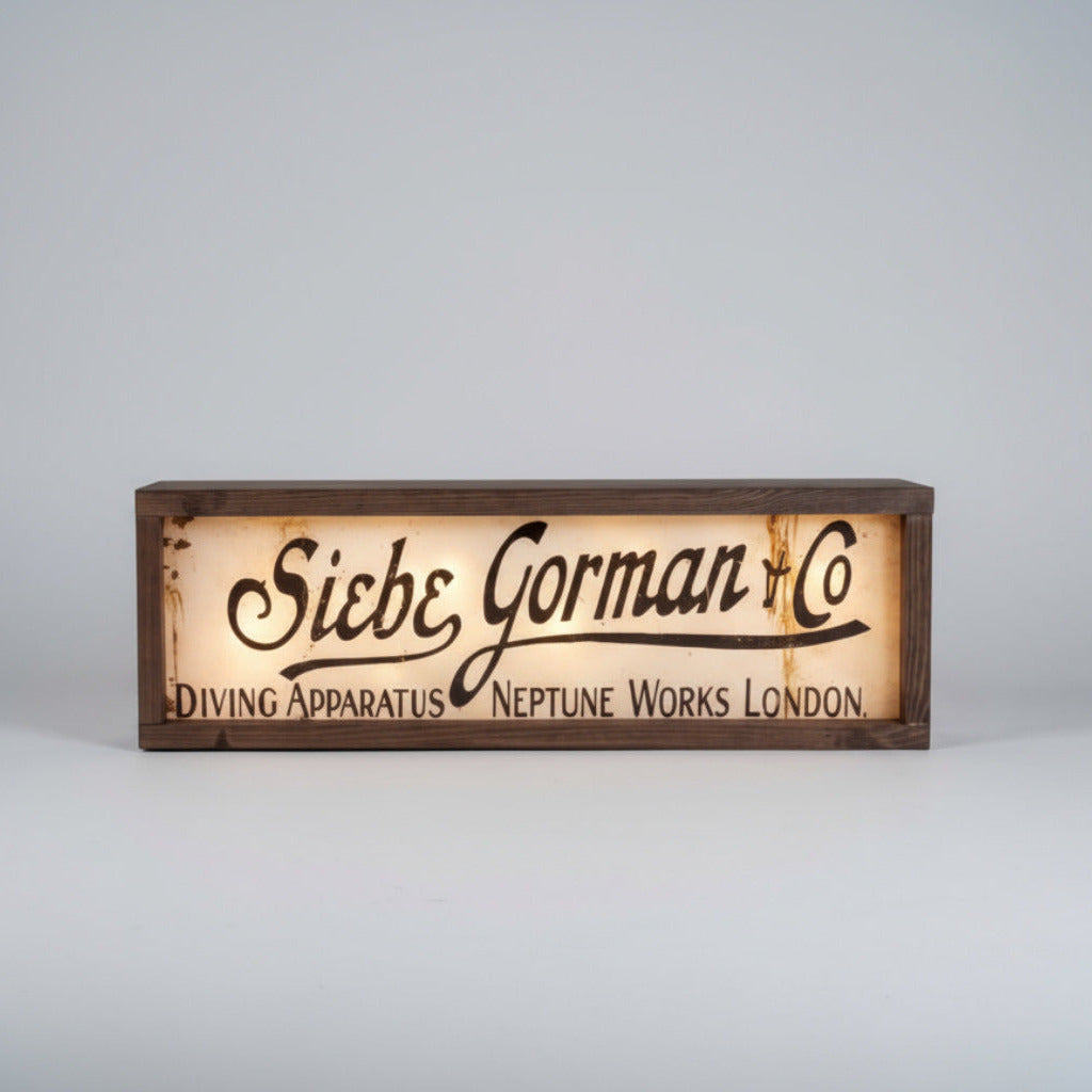 Vintage advertising divers sign with 'Siebe Gorman & Co